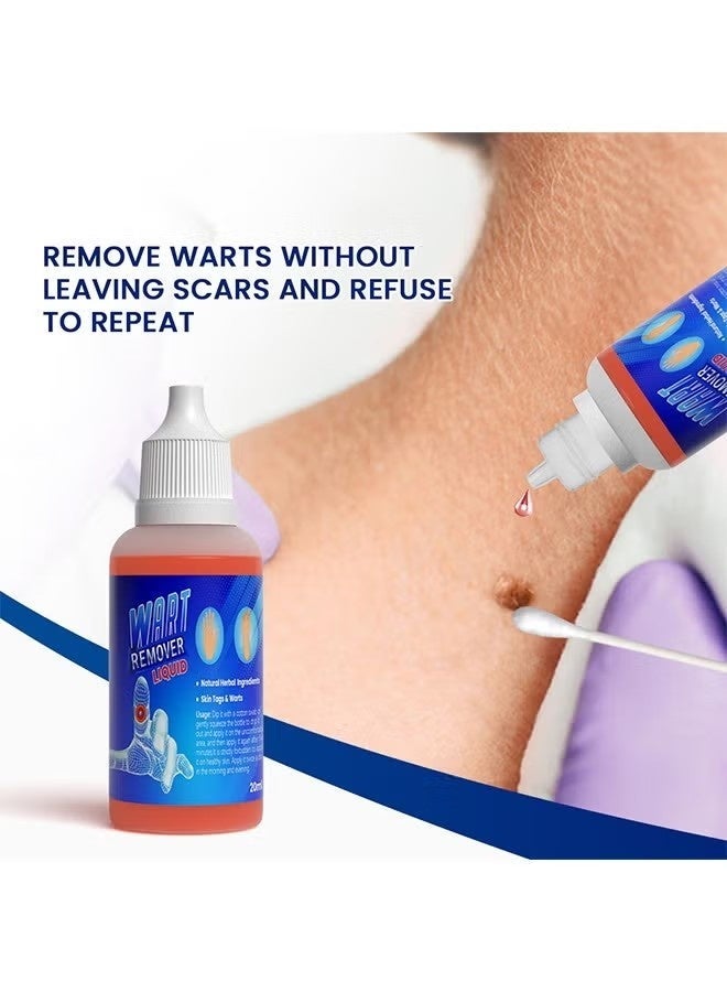 Sumifun Wart Remover, Maximum Strength Salicylic Acid Wart Liquid, One Step Invisible Wart Remover Strips, Fast-Acting Wart Liquid Freeze Off for Warts, Plantar Wart, Common Wart, Flat Wart 20ml - Image 2